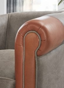 Delta-chesterfield-eigentijds-fauteuil-josh-grey-cognac-zijvooraanzicht-links