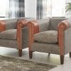 Delta-chesterfield-eigentijds-fauteuils-josh-grey-cognac-zijaanzicht-links