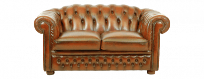 chesterfield sofa met half hoge rug gebruikt