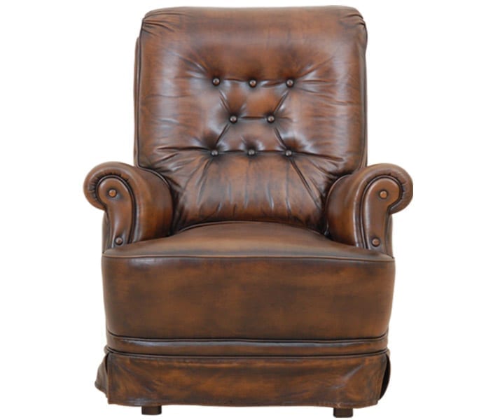 hoge-bruine-chesterfield-stoel-gebruikt