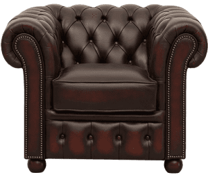 De Sandhurst Chesterfield stoel: een elegante combinatie van verfijnd design en optimaal zitcomfort. De licht achterover hellende rugleuning zorgt voor extra ontspanning.