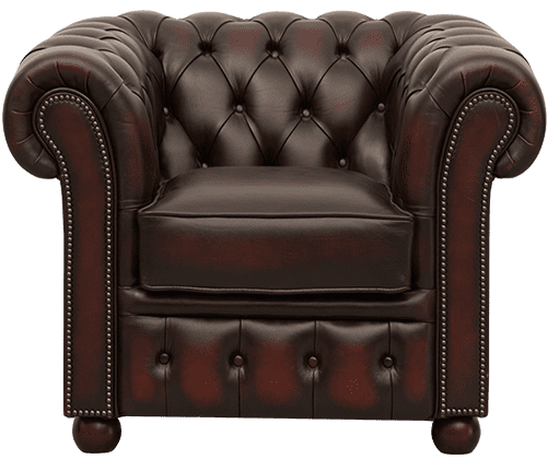 De Sandhurst Chesterfield stoel: een elegante combinatie van verfijnd design en optimaal zitcomfort. De licht achterover hellende rugleuning zorgt voor extra ontspanning.