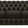 De Sandhurst Premium 3-zits Chesterfield bank van Delta Chesterfield -olive-green
