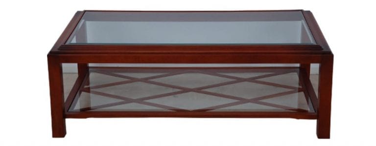 Salontafel met glazen top en onderplateau