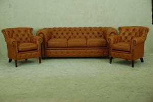 Burnley en 2 Wessex fauteuild in effen kleur Lena autumn leaf