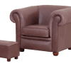 Premium chesterfield Bolton stoel met poef