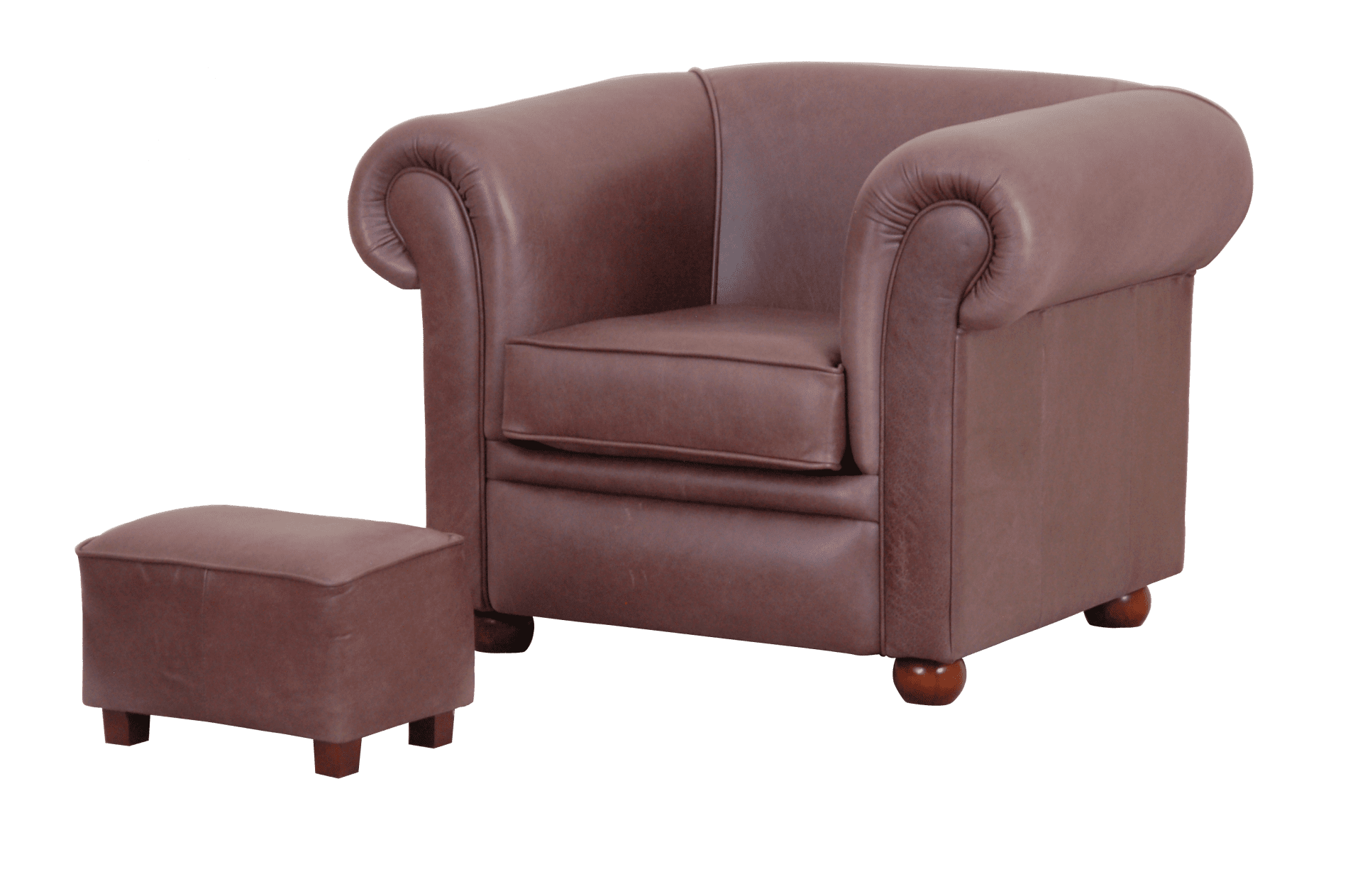 Premium chesterfield Bolton stoel met poef