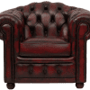 Delta-chesterfield-traditioneel-stoel-Highlander-antique-red-vooraanzicht