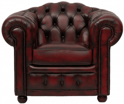 Delta-chesterfield-traditioneel-stoel-Highlander-antique-red-vooraanzicht