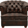 Delta-chesterfield-traditioneel-stoel-Majestic-Buttoned-seat-antique-ant-brown-vooraanzicht