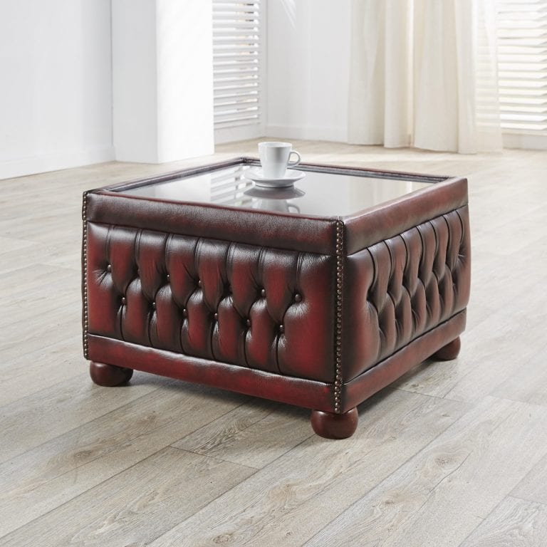 Delta-chesterfield-traditioneel-table-pouffe-glass-top-ant-red