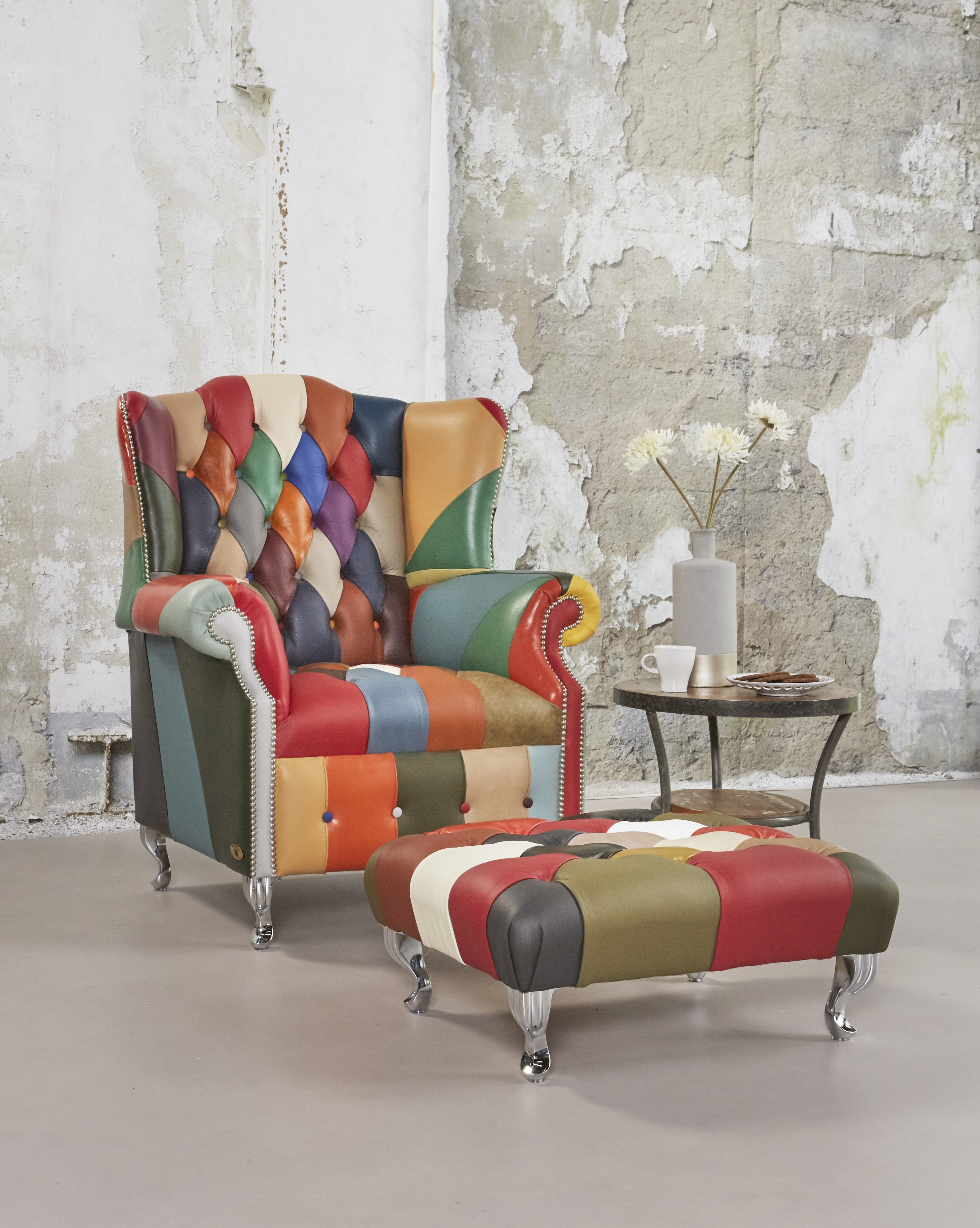 Gepensioneerde waarheid onderbreken Multicolor chesterfield stoel plainwing stripe seat - Delta Chesterfield