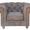 Traditioneel Engels chesterfield in vintage leer
