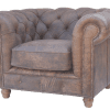 Traditioneel Engels chesterfield in vintage leer