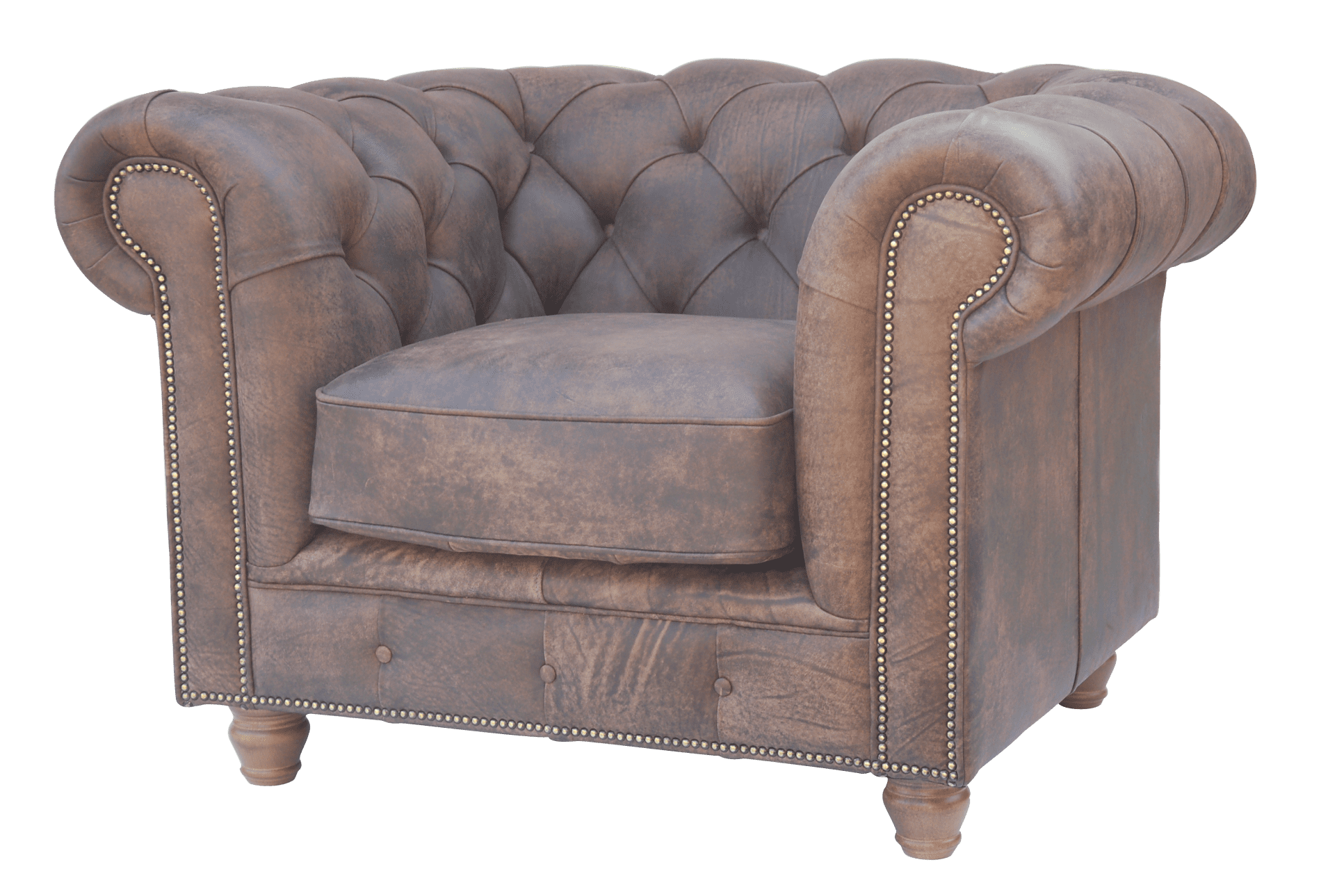 Traditioneel Engels chesterfield in vintage leer