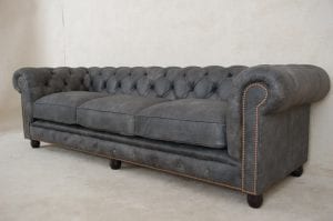 Jill eigentijdse chesterfield in vintage leer