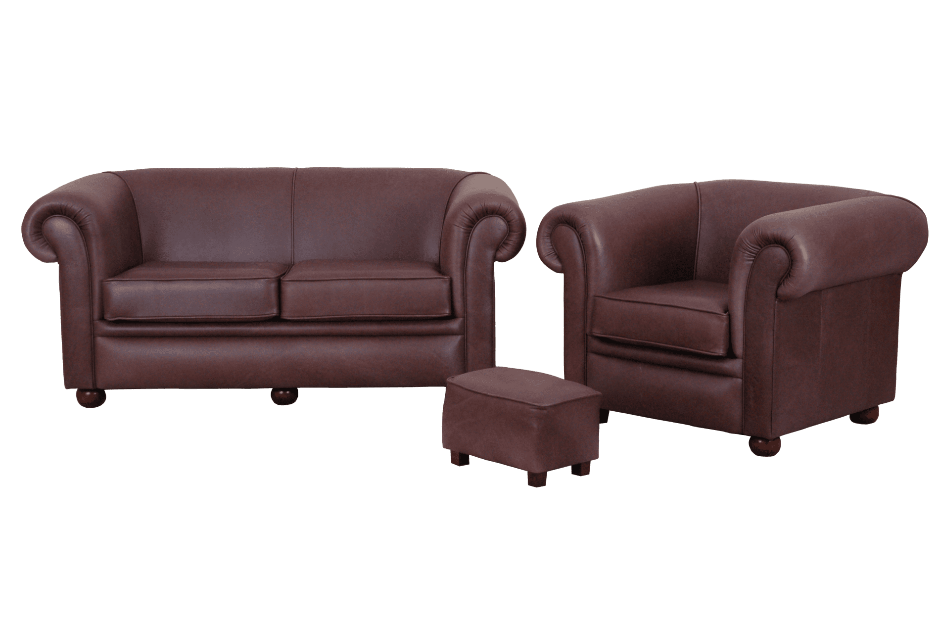 Nieuwe chesterfield Bolton 2,5-1-stool set in vintage leer