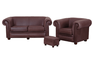 Nieuwe chesterfield Bolton 2,5-1-stool set in vintage leer
