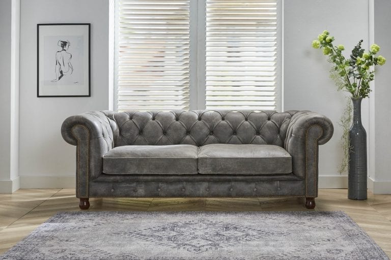Jill ruime 3 zits bank chesterfield 220 cm breed sfeerimpressie