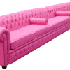 Roze chesterfield bank van 600 cm