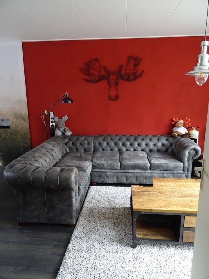 Hoekbank met rechte hoek Vintage look
