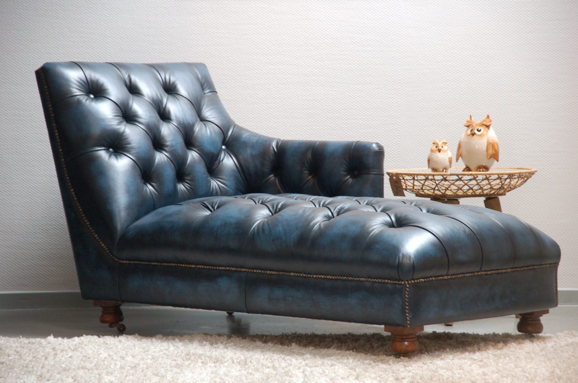 Volg ons Gelijk terugtrekken Chesterfield Chaise longue in handwish leder - Delta Chesterfield