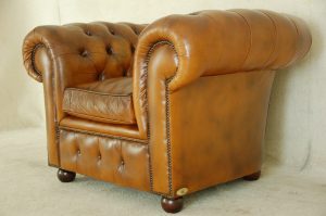 low back chair 120 cm breed in cognac
