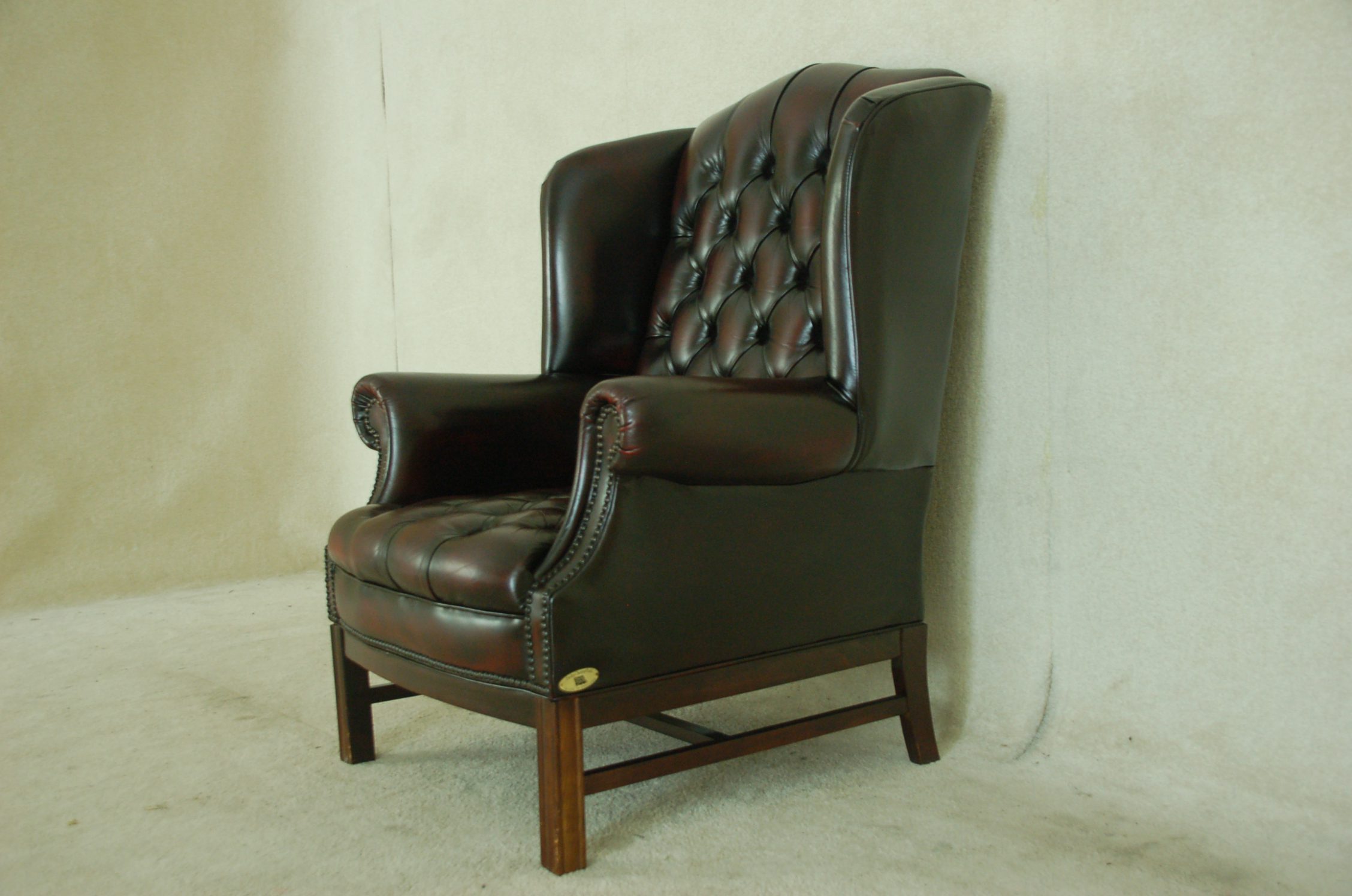 Antique rode chesterfield wing chair
