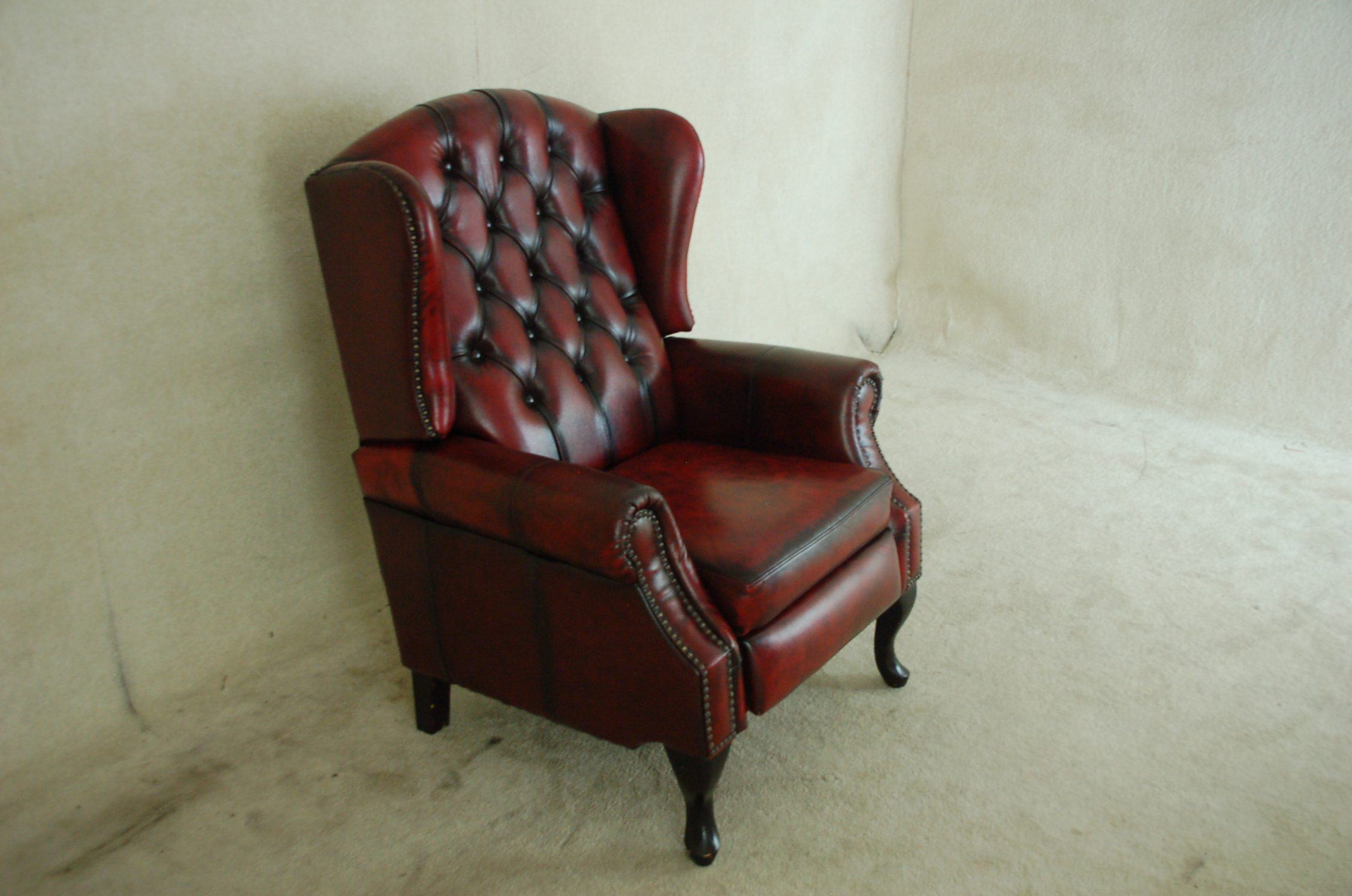 rode gebruikte chesterfield relax stoel
