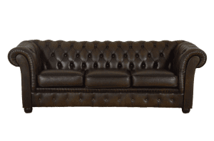 basic driezits gebruikte chesterfield in goudbruine kleur