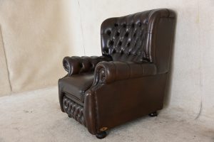 oer chesterfield high back chair in antique brown