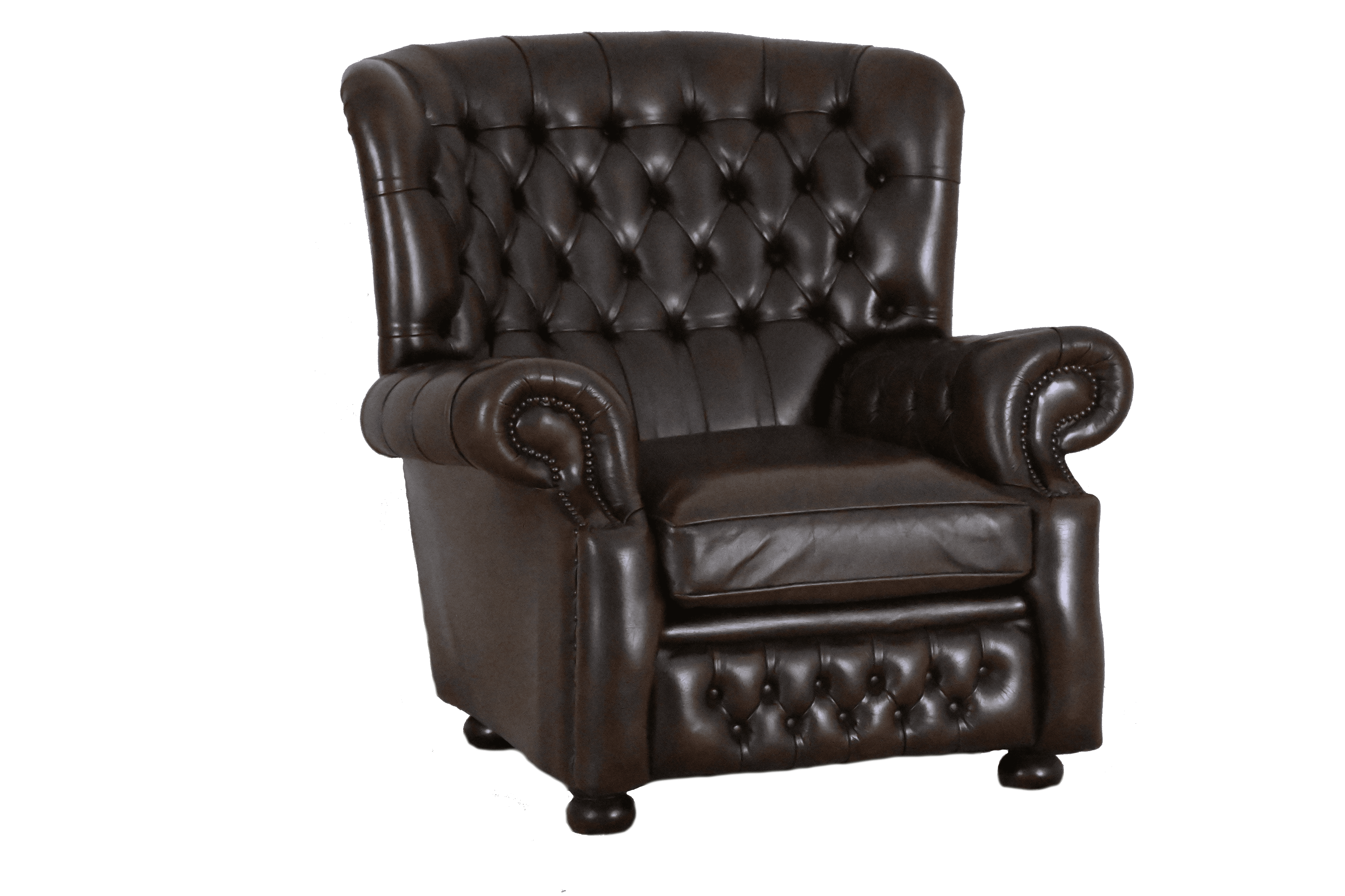 oer chesterfield high back chair in antique brown