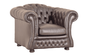 low back chair robuust chesterfield occasion in ant. rust