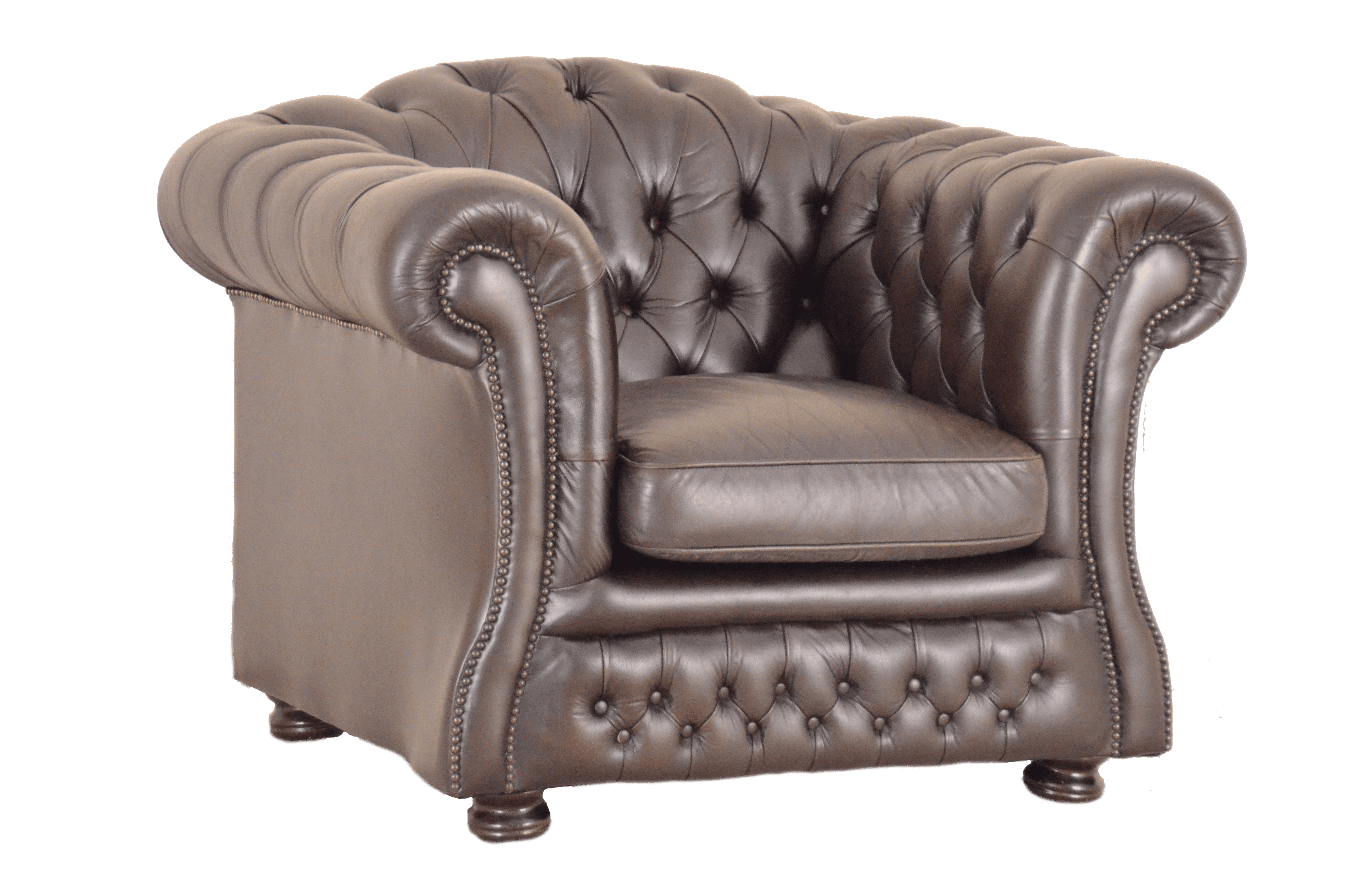 low back chair robuust chesterfield occasion in ant. rust