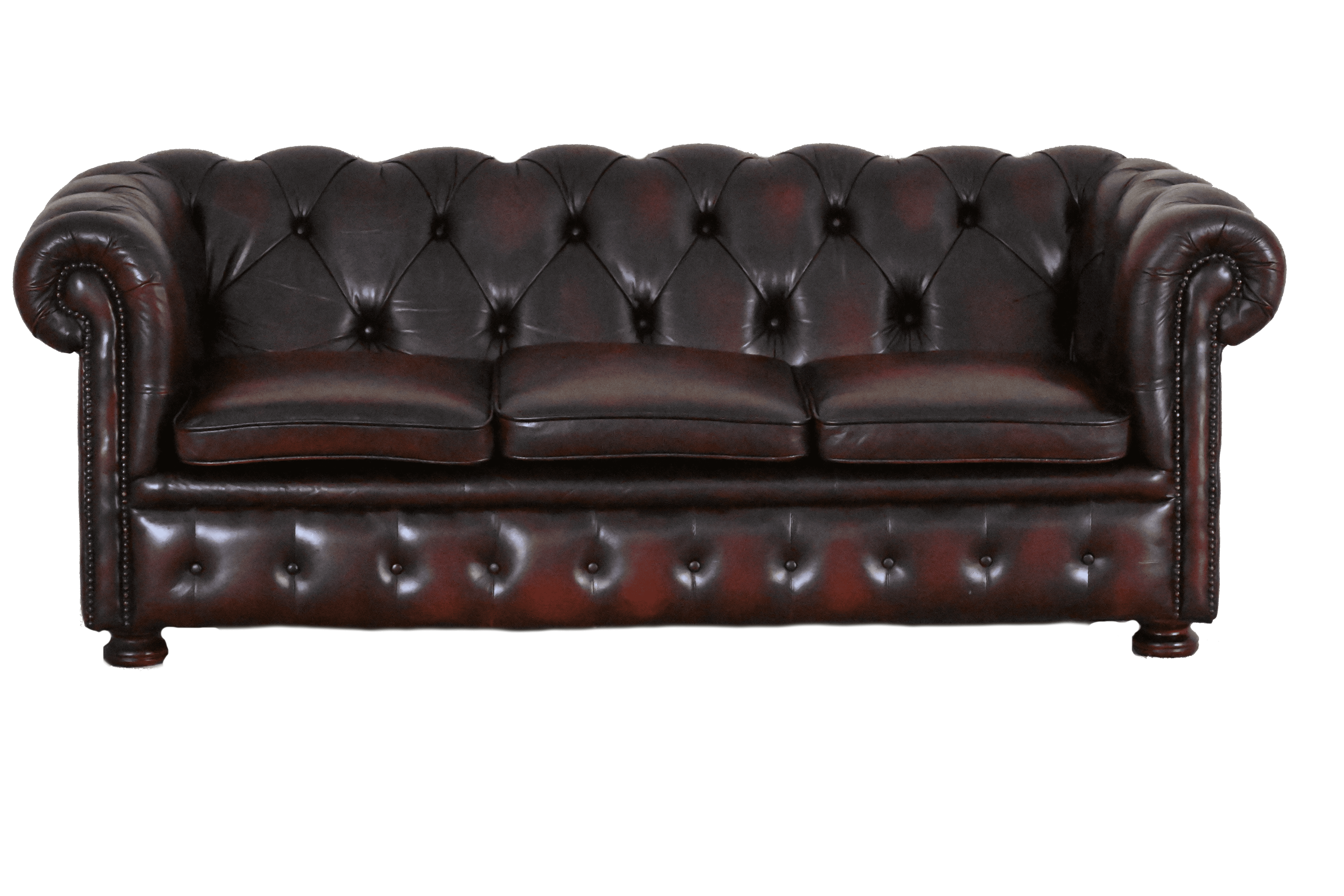 3 zits kleine chesterfield occasion in antique red