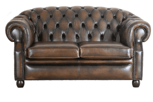 gebruikte 2 zits chesterfield bank met medium hoge rug