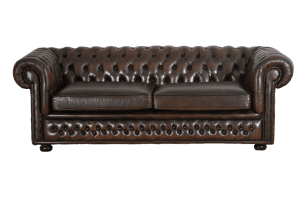 gebruikte 3+2+1 chesterfield set in de warme kleur roest bruin.