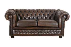 gebruikte 3+2+1 chesterfield set in de warme kleur roest bruin.