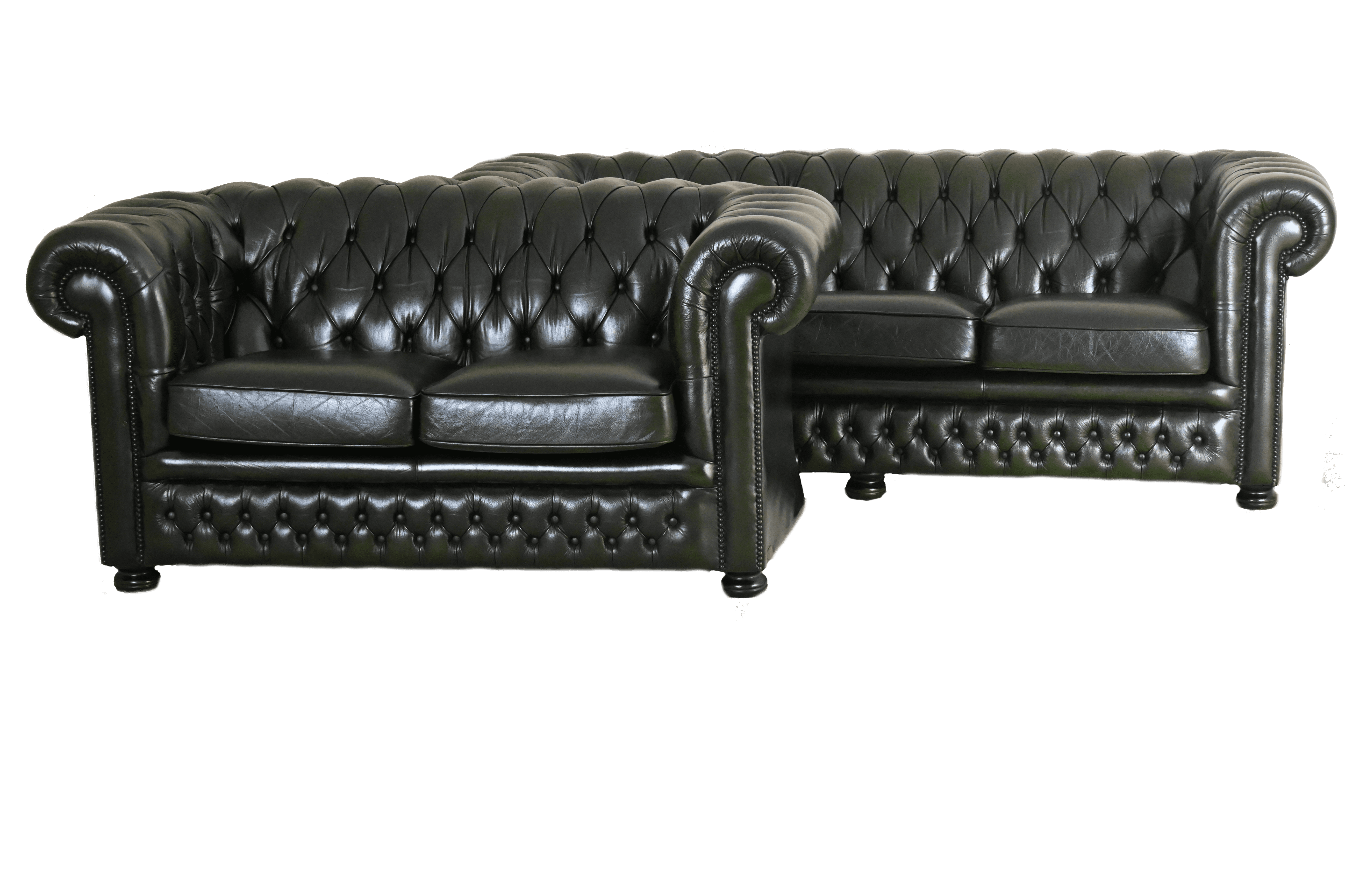 groene gebruikte chesterfield set