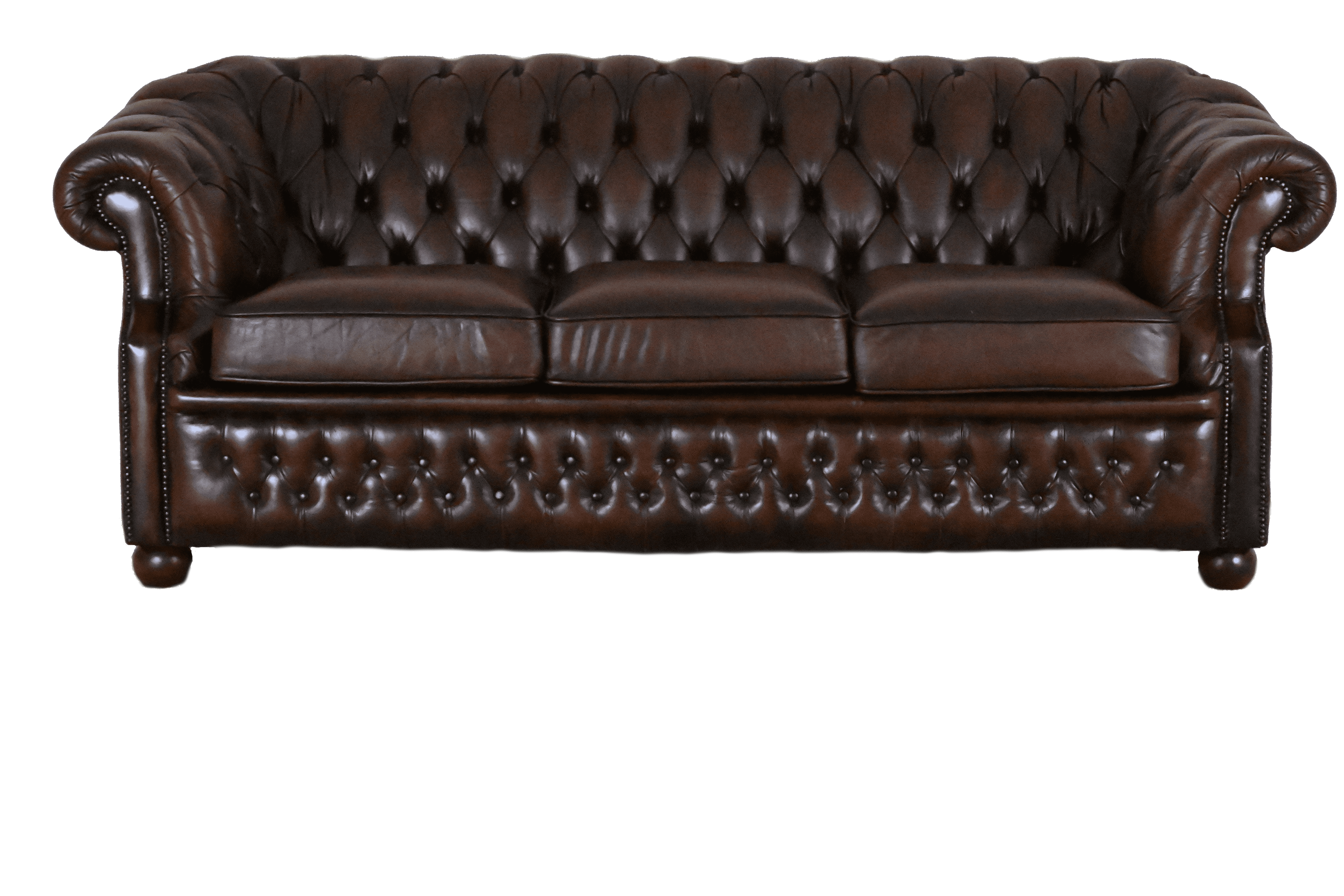 gebruikte 3 zits chesterfield in het bruin