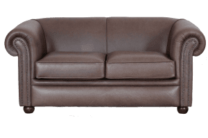 Een gebruikte Bolton Chesterfield bank in luxury leder kleur Grape koop je bij Delta Chesterfield in Akkrum