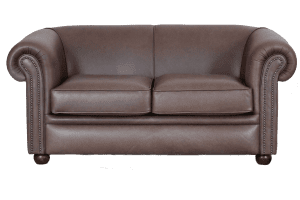 Gladde chesterfield in luxe leder bijna nieuw