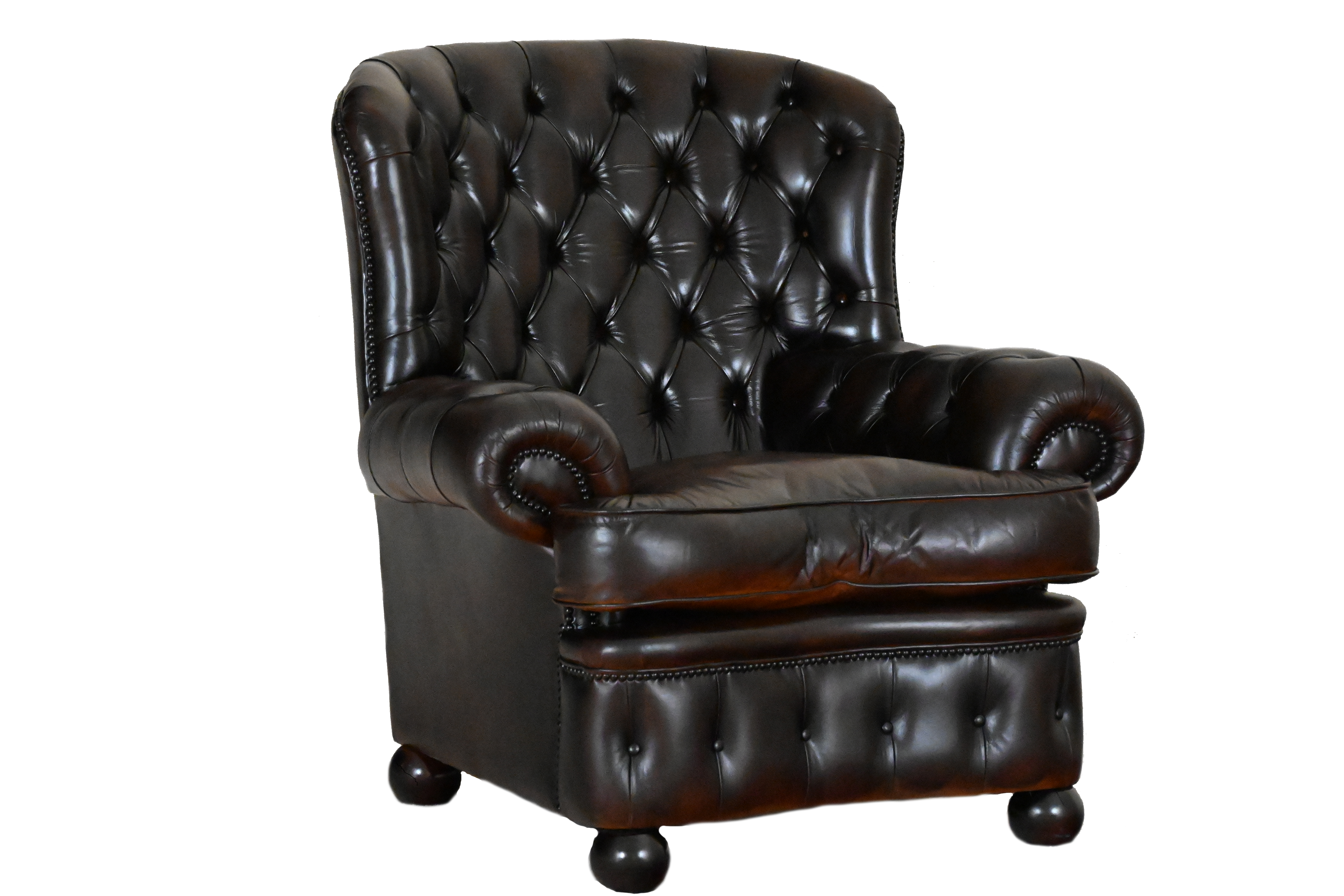 High Back Chair Monks in antique dark gold