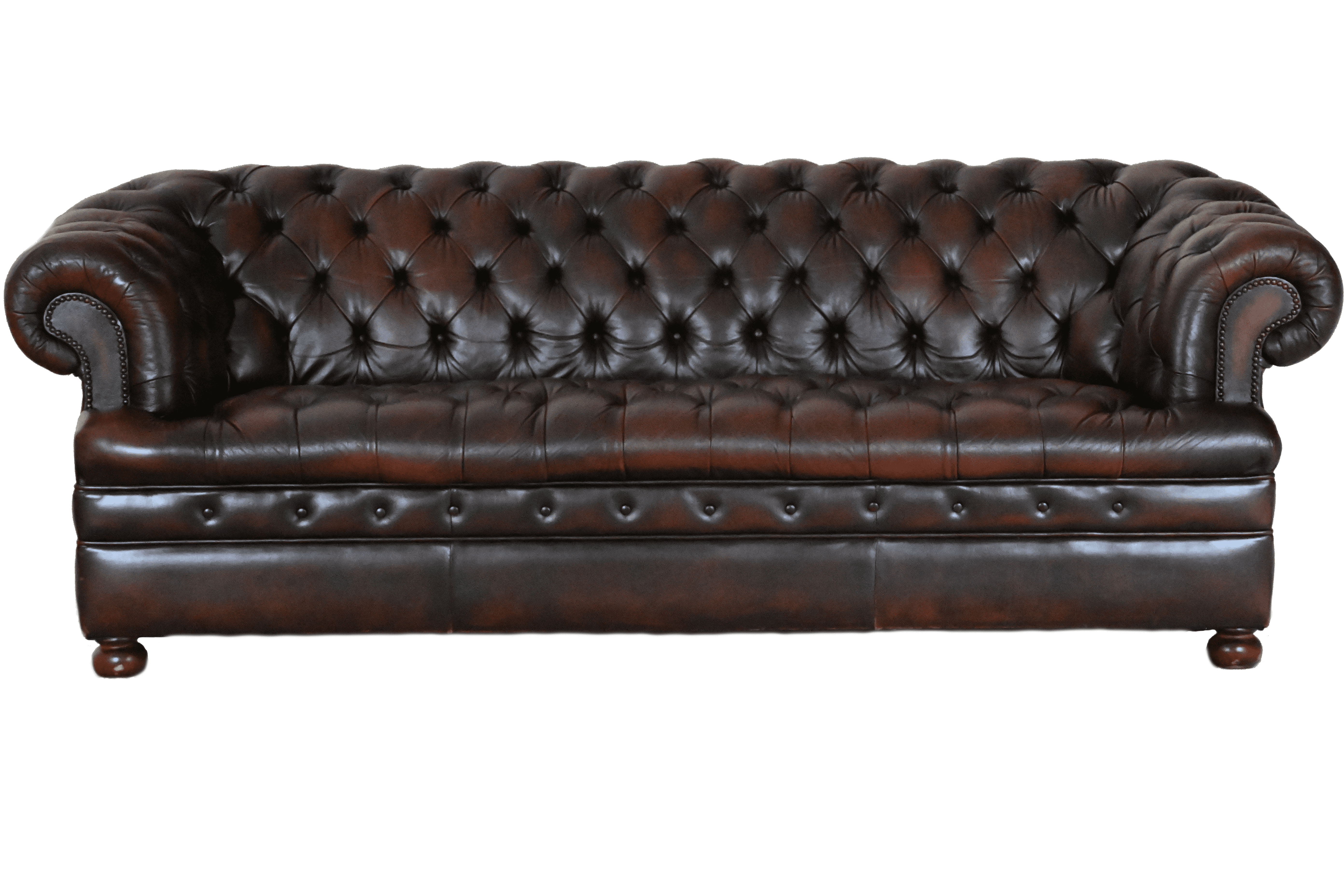 gebruikte buttoned seat chesterfield in het bruin