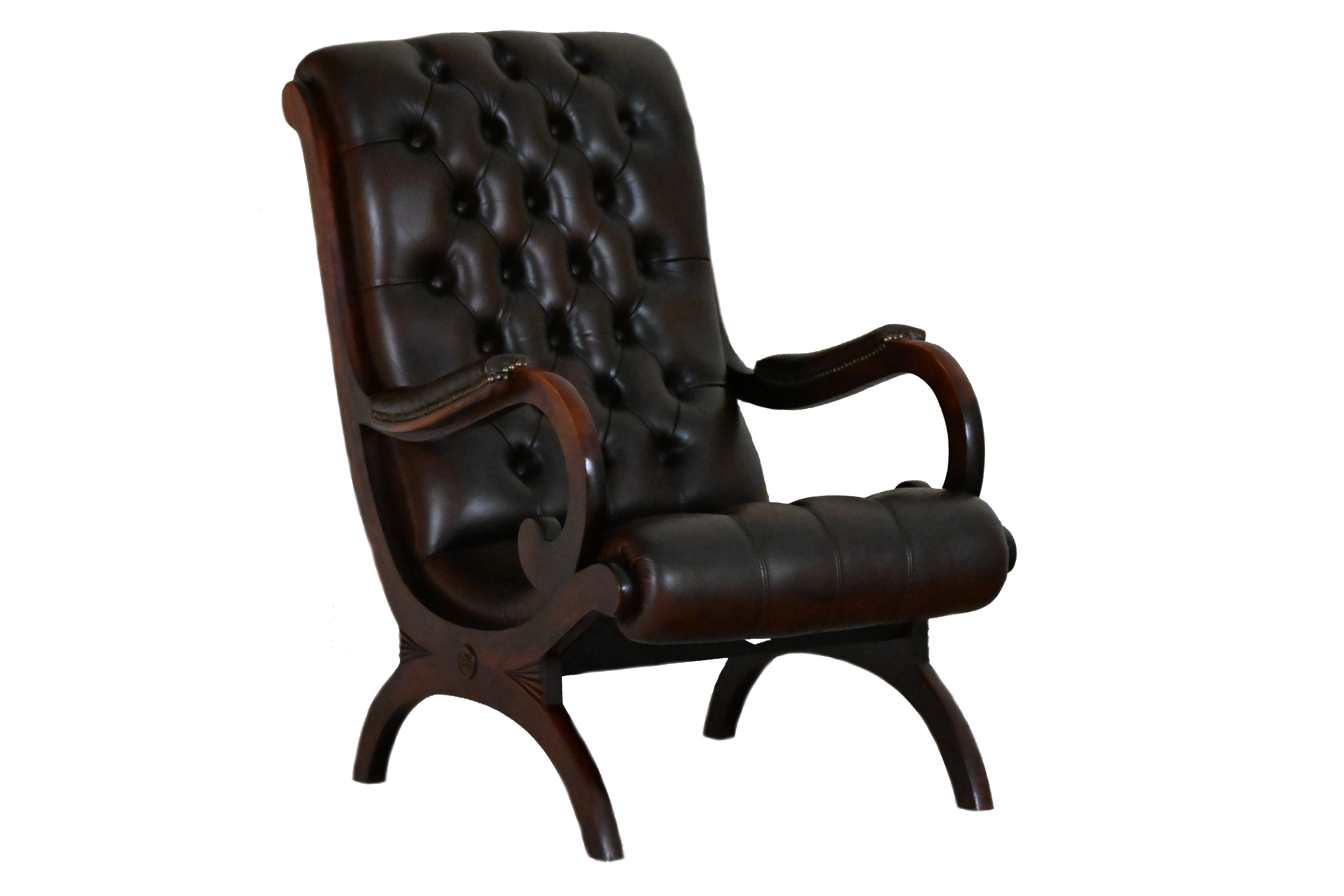 gebruikte slipper stand chair Engelse chesterfield