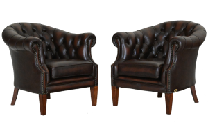 2 chesterfield clubchairs gebruikt