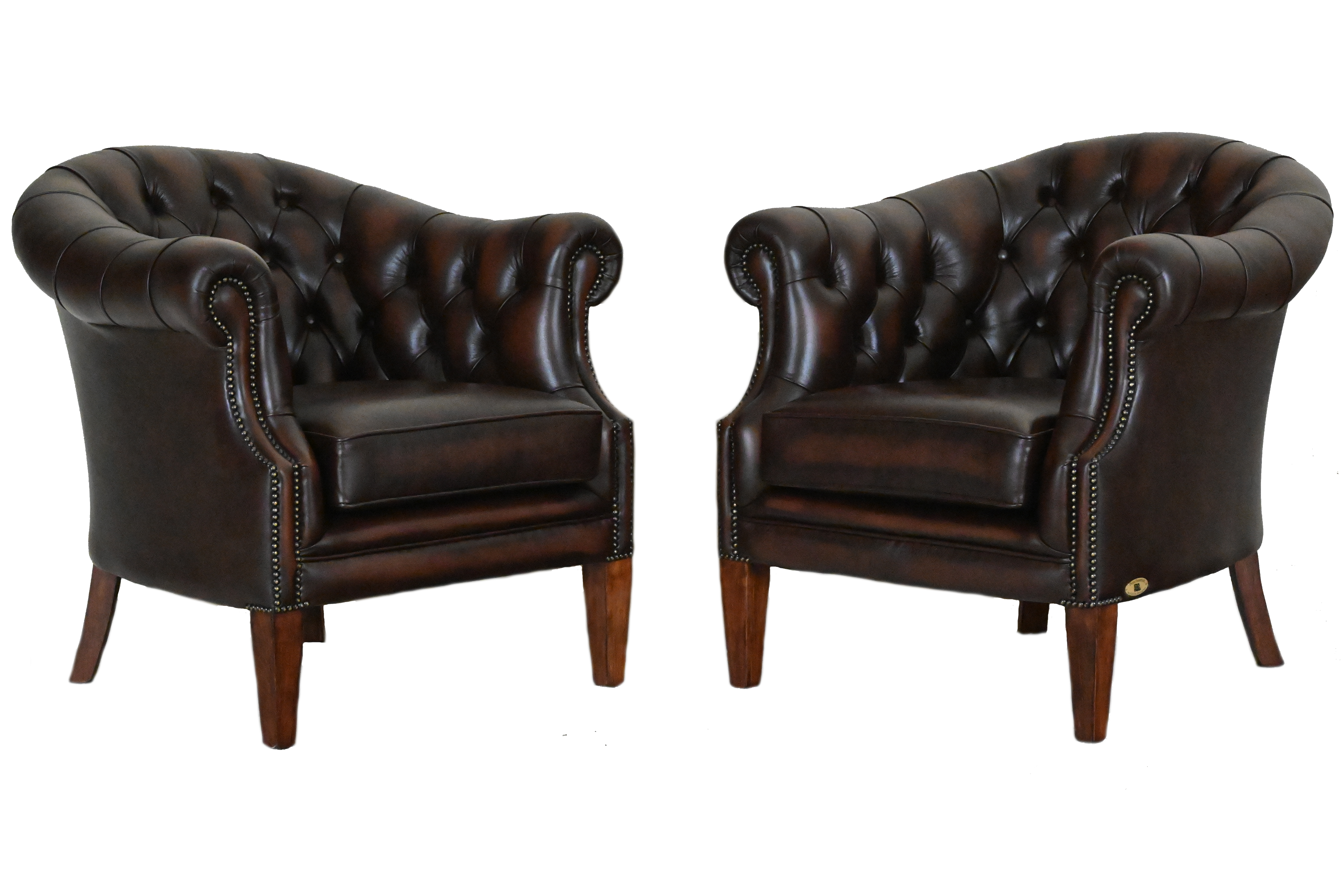 2 chesterfield clubchairs gebruikt