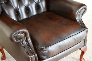 high back chair flatwing occasion in antique brown