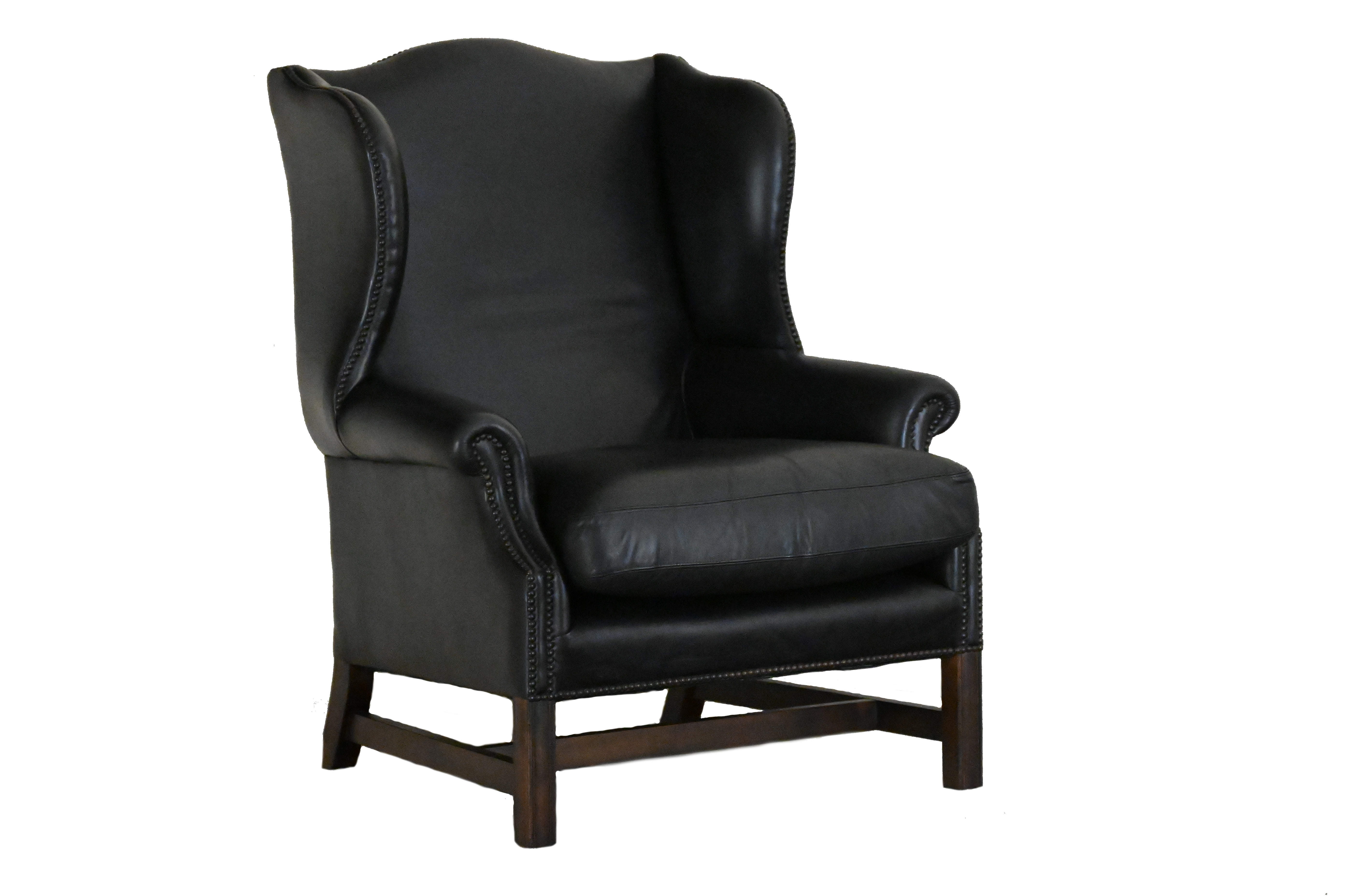 grote gebruikte high back plain wing chesterfield stoel