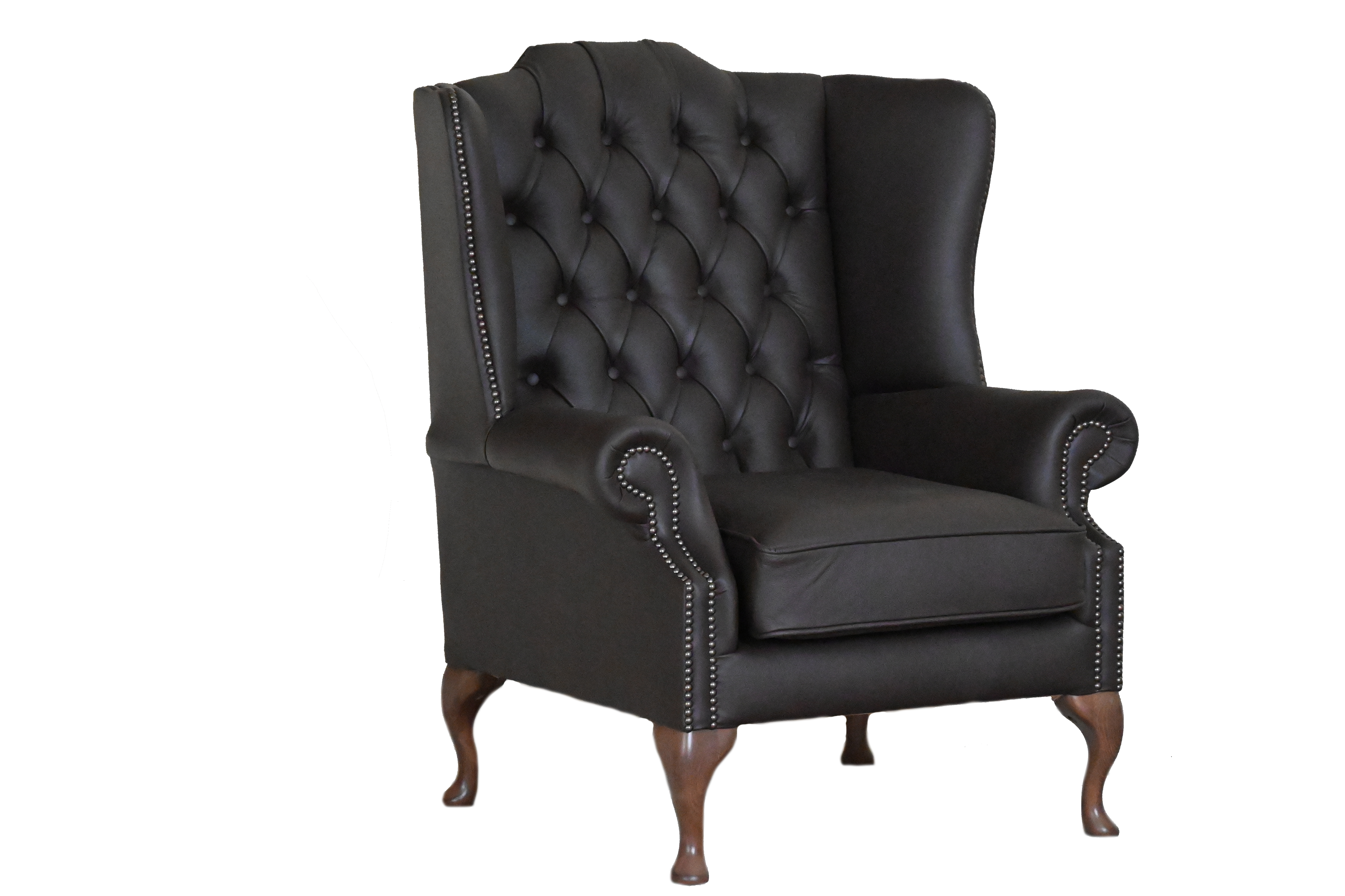 High Class Flat Wingchair Collection actie met tijdloze Chesterfield oorfauteuils in luxe leer in de kleur Shelly Mocca